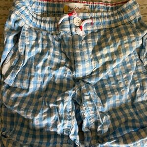 Mini Boden Light Blue and White Checkered Shorts